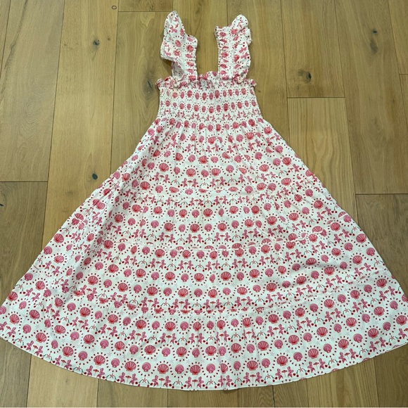 Hill House - Red and White Smocked Dress - XL - Picture 2 of 4